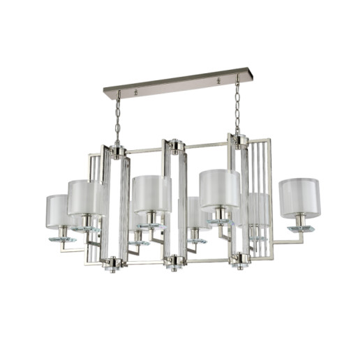 Подвесная люстра Crystal Lux Nicolas NICOLAS SP8 L1000 NICKEL/WHITE