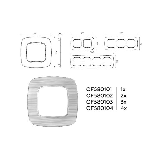Рамка двухместная Ambrella Volt Radian OF580102
