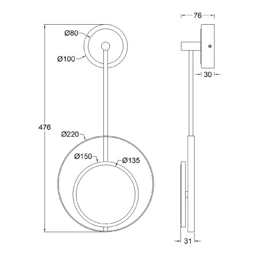 Настенный светильник Escada Hypnosis 10206/SG LED White/Gold Настенный светильник Escada Hypnosis 10206/SG LED White/Gold