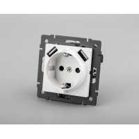 Механизм розетки с USB зарядкой Arlight SCT-MUAA-PL-WH-V (250V, 16A) 049818