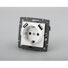 Механизм розетки с USB зарядкой Arlight SCT-MUAA-PL-WH-V (250V, 16A) 049818