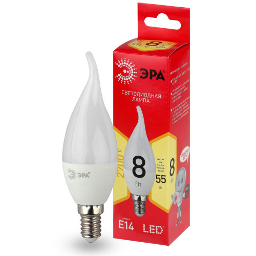Лампа светодиодная Эра E14 8W 2700K LED BXS-8W-827-E14 R Б0051853