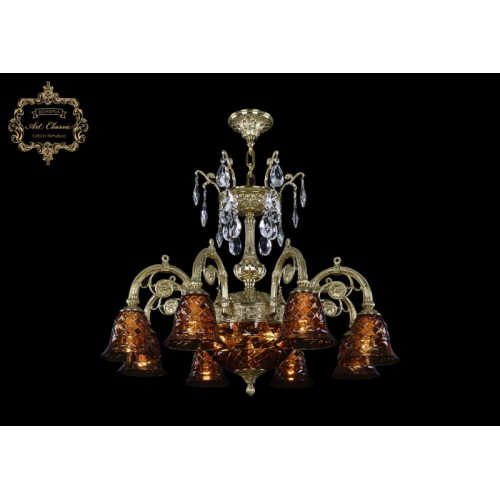 Подвесная люстра Art Classic 31.14.8.KR175SP.250IT.G.Sp.Amber.1B Подвесная люстра Art Classic 31.14.8.KR175SP.250IT.G.Sp.Amber.1B