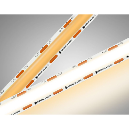 Светодиодная лента Ambrella Light Illumination COB 616Led/19W m/ 24V IP20 3000K/ 5m*12mm*2mm (2 конт.) GS4801