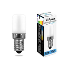 Лампа светодиодная Feron E14 2W 6400K Цилиндр Матовая LB-10 25988