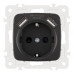 Розетка с заземлением, шторками + 2 USB Arte Milano 205.47-1.black