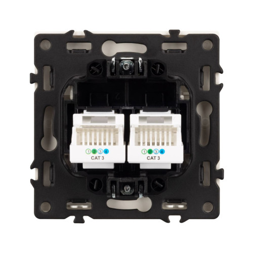 Механизм сдвоенной телефонной розетки Arlight SCT-NOBE-MTL2-SFPL-CA (RJ-11, 4C) (Кашемир) 061889