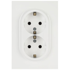 Розетка ЭРА Arktik 16-2104-01 двойная с заземлением 2X2P+E Schuko 16А-250В белый Б0070444