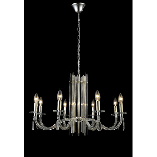 Подвесная люстра Crystal Lux AURELIO SP8 GOLD+CHROME/TRANSPARENT