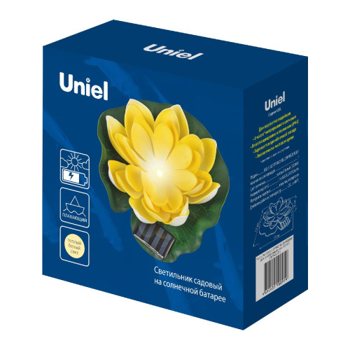 Светильник на солнечной батарее Uniel USL-S-827/PT060 YELLOW WATERLILY UL-00011600