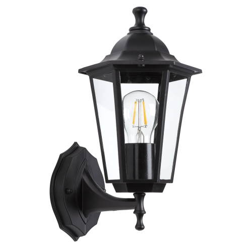 Уличный настенный светильник ЭРА Веледа GBW-104-BL-0360 230В Е27 IP54 чёрный вверх Б0071476