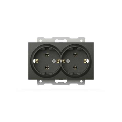 Розетка двухместная с заземлением ELBI Zena Vega 609-011100-907