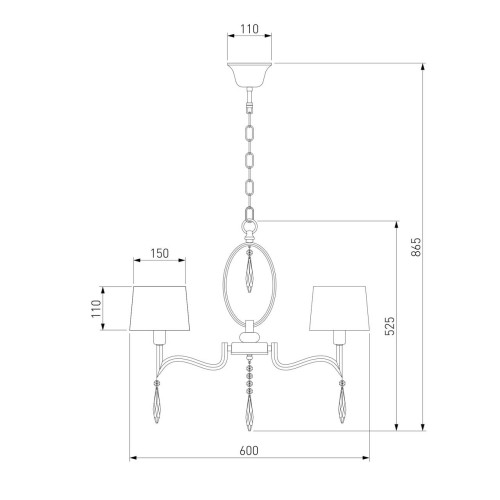 Подвесная люстра Eurosvet Madera 10127/5 хром/прозрачный хрусталь Strotskis Smart (10093/5)