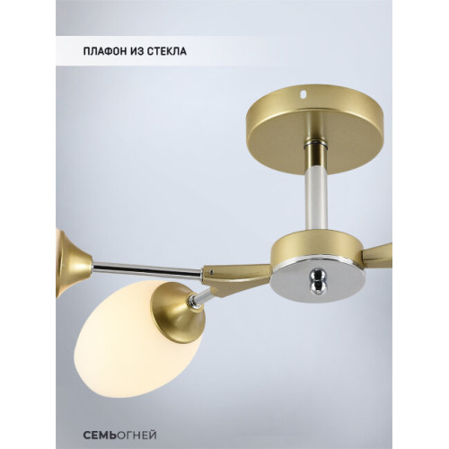 Люстра на штанге Seven Fires Bergin SF3369/4C-GD-CR-WT