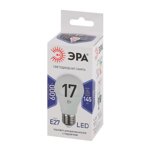 Лампа светодиодная Эра E27 17W 6000K LED A60-17W-860-E27 Б0031701