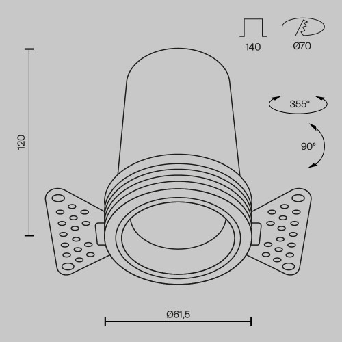 Встраиваемый светильник Maytoni Technical Focus Led DL125-L12-4K-TRS-W