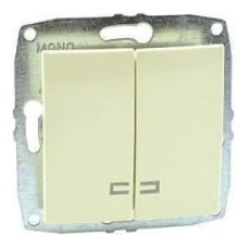 Выключатель двухклавишный с подсветкой Mono Electric Despina-Larissa 10А 250В крем 500-001725-103