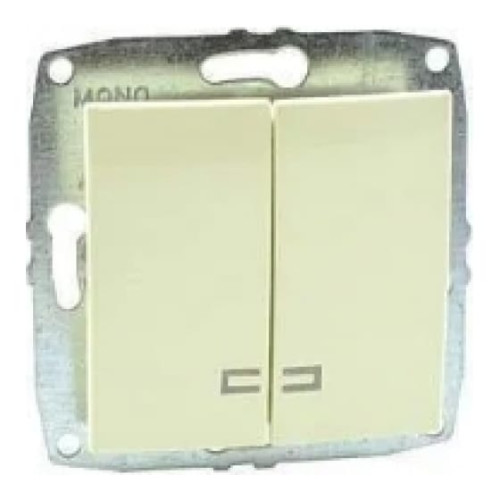 Выключатель двухклавишный с подсветкой Mono Electric Despina-Larissa 10А 250В крем 500-001725-103