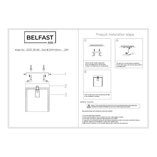 Потолочный светильник Belfast Ravenhill 3333F BR MB
