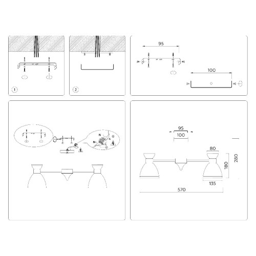 Люстра на штанге Ambrella Light Modern Homy TR3177