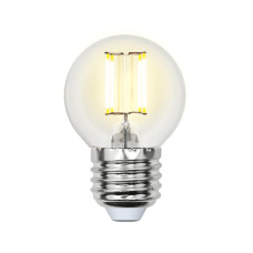 Лампа светодиодная филаментная Uniel E27 5W 3000K прозрачная LED-G45-5W/WW/E27/CL/MB GLM10TR