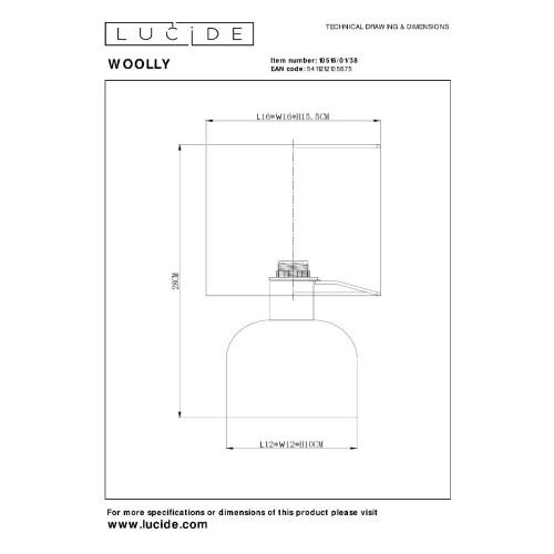 Настольная лампа Lucide Woolly 10516/01/38