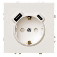 Розетка 1-местная з/ш с/з 16А + USB + Type C (механизм) Stekker Эмили RST16-5119-08 кашемир soft touch 50360