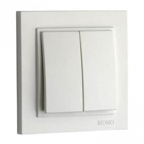 Выключатель двухклавишный Mono Electric Despina 10А 250В жемчуг 102-252525-102