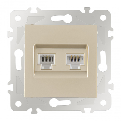 Розетка телефонная RJ11 + компьютерная RJ45 Arte Milano 203.44-1.shampan