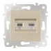 Розетка телефонная RJ11 + компьютерная RJ45 Arte Milano 203.44-1.shampan