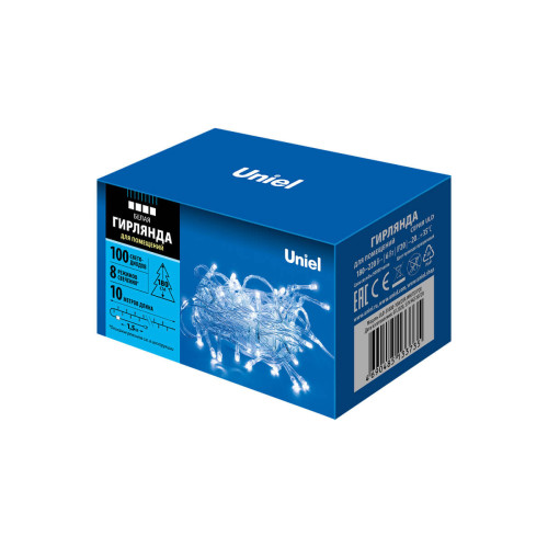 Светодиодная гирлянда (UL-00007201) Uniel 220V белый ULD-S1000-100/DTA White IP20