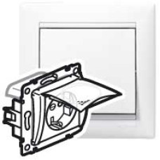 Розетка с/з со шторками с защитной крышкой Legrand Valena Classic 695641