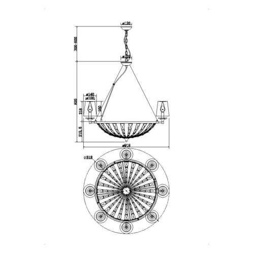 Подвесная люстра Maytoni Pantheon H021PL-08CH
