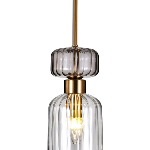 Подвесной светильник Escada Gloss 1141/1S Antique copper/Smoke/Clear