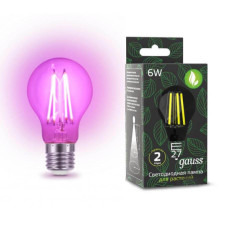 Лампа светодиодная филаментная Gauss E27 6W 4500K прозрачная 102802906