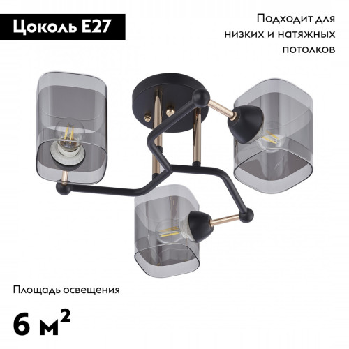 Потолочная люстра Arte Milano Amalfi 324308/3 BK+FG