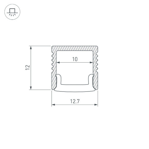 Профиль Arlight FANTOM-BENT-W12-SIDE-2000 ANOD 040326(1)