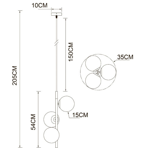 Подвесной светильник Arte Lamp Alcor A2224SP-3BK