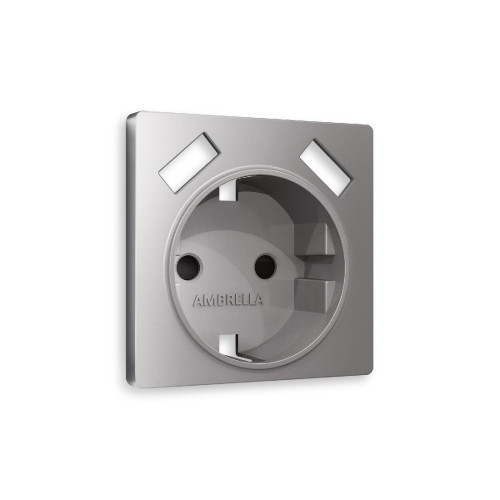 Лицевая панель для розетки с/з со шторками 2USB A+A Ambrella Volt Alfa AP5090
