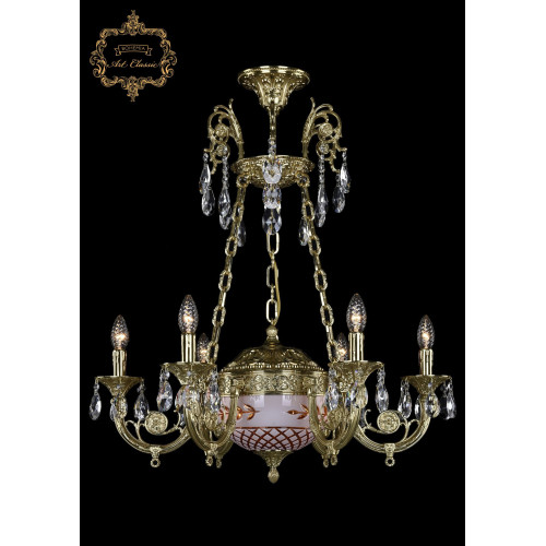 Подвесная люстра Art Classic 31.44.6.KR175SP.250IT.G.Sp.Amber.White.1B Подвесная люстра Art Classic 31.44.6.KR175SP.250IT.G.Sp.Amber.White.1B