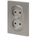 Розетка Эра Arktik 16-2107-07 без заземления двойная 2X2P 16А-250В титан Б0071687
