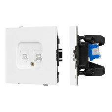 Механизм компьютерной розетки двойной Arlight SCT-TENDO-MPC2-PL-WH (RJ-45, CAT6) 054100 Механизм компьютерной розетки двойной Arlight SCT-TENDO-MPC2-PL-WH (RJ-45, CAT6) 054100