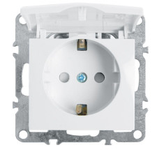 Розетка Stekker Эрна с/з 16A 250V с крышкой защитной шторкой белый PST16-9112-01 39319