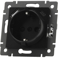 Механизм розетки с USB зарядкой Arlight SCT-MUAC-PL-BK-V (250V, 16A) 049830