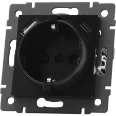 Механизм розетки с USB зарядкой Arlight SCT-MUAC-PL-BK-V (250V, 16A) 049830