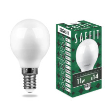 Лампа светодиодная Saffit SBG4511 шар E14 11W 4000K 55138