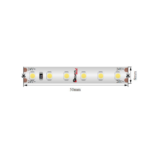 Светодиодная лента Designled DSG3120-24-WW3-65 24В 9,6Вт/м 3000K 5м IP65 021284