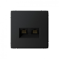 Розетка двойная компьютерная RJ45+RJ45, кат. 5е, механизм Systeme Electric ArtGallery Карбон GAL001085 Розетка двойная компьютерная RJ45+RJ45, кат. 5е, механизм Systeme Electric ArtGallery Карбон GAL001085