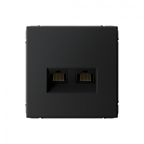 Розетка двойная компьютерная RJ45+RJ45, кат. 5е, механизм Systeme Electric ArtGallery Карбон GAL001085 Розетка двойная компьютерная RJ45+RJ45, кат. 5е, механизм Systeme Electric ArtGallery Карбон GAL001085