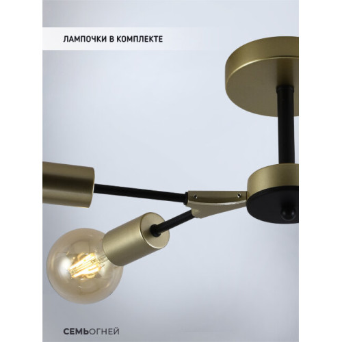 Люстра на штанге Seven Fires Evlina SF3370/4C-GD-BK